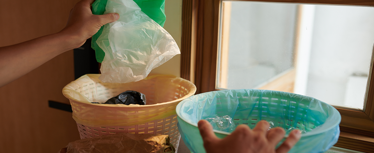 Waste segregation at home using separate bins