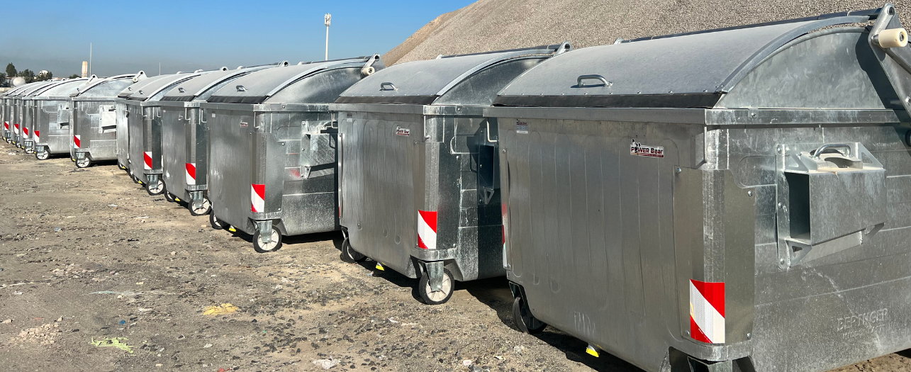 Silver Galvanized Steel Bins
