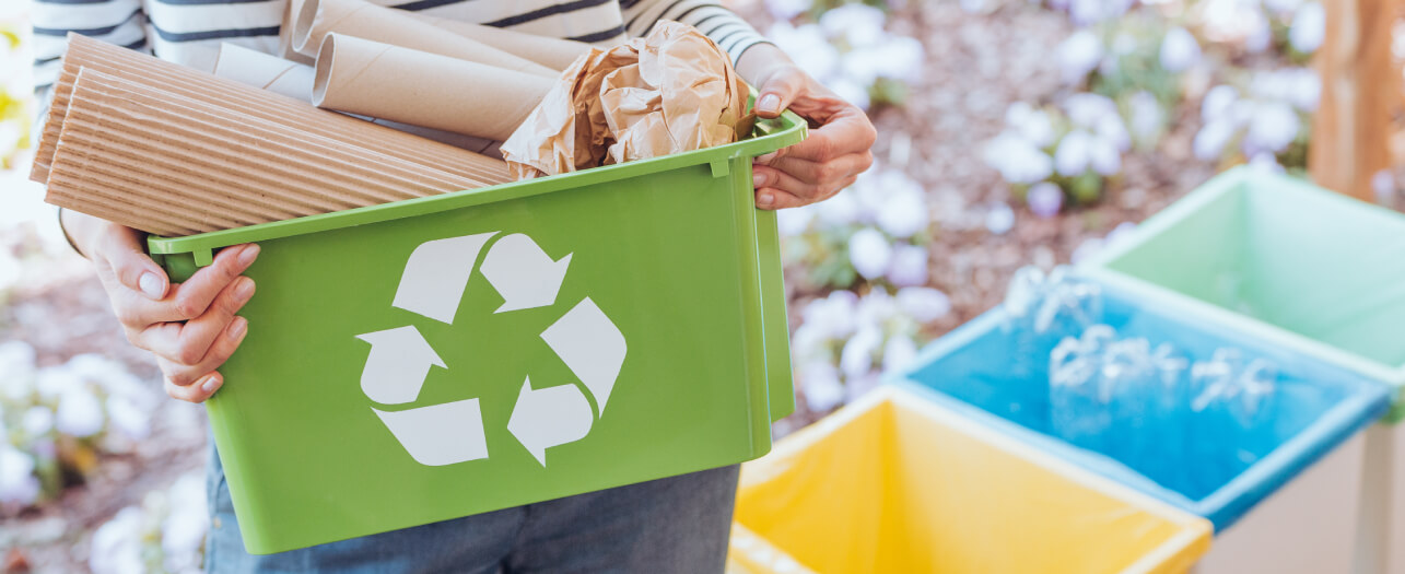 Recycle bin for sorting paper