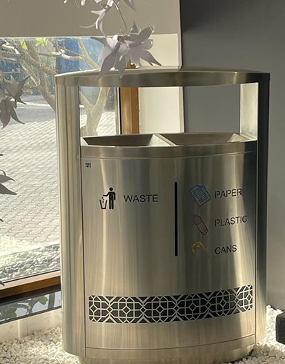Modern outdoor waste bins for smart waste management