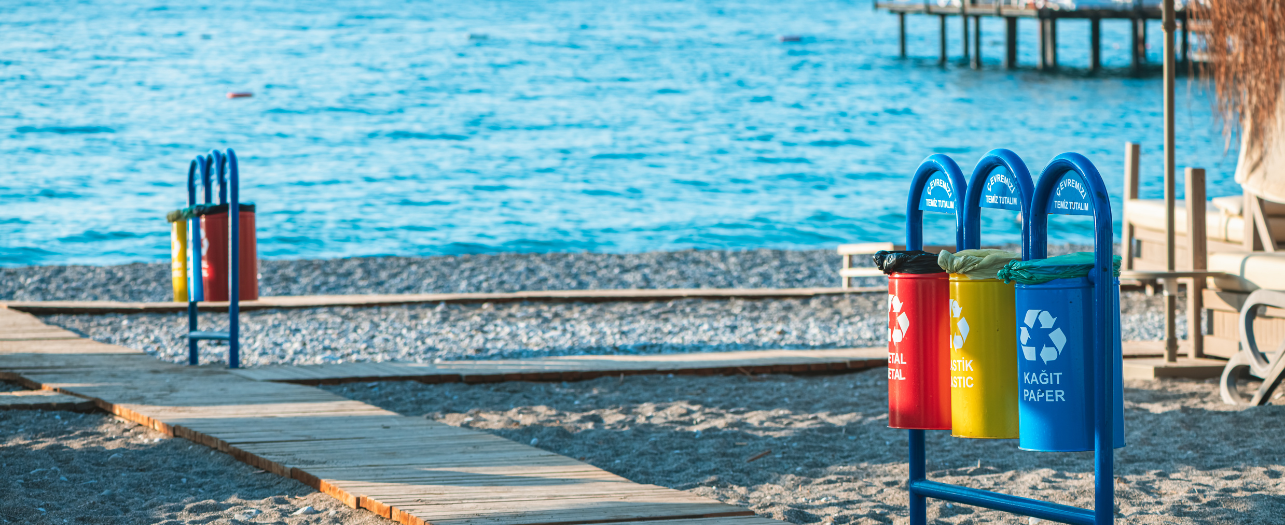 Bins at beach side